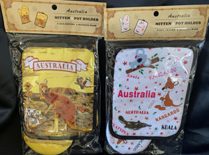 Australian Animals at Uluru or Australian Animals and Joeys Apron & Oven Glove set