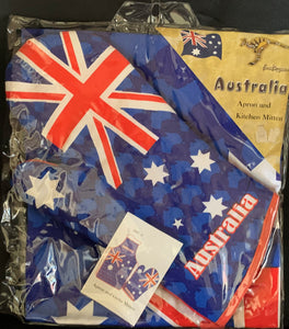 Australian Flag printed Apron & Oven Glove set